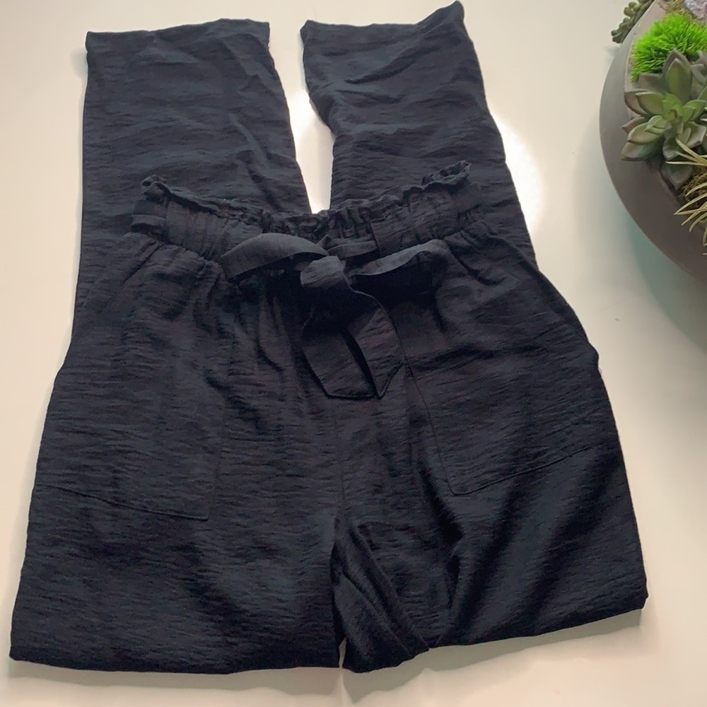 New Look Paper-bag Waist Black Relaxed Beach Pants black 6 women’s casual